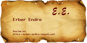 Erber Endre névjegykártya